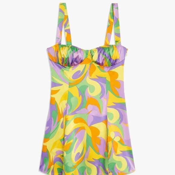 Ruched Cup Princess Saved By The Bell Dress, Multi - Picture 4 of 7